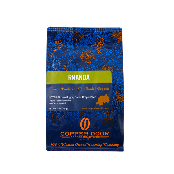 Rawanda Coffee Beans with tasting notes of brown sugar, green grape and pear from Copper Door Coffee Roasters. 