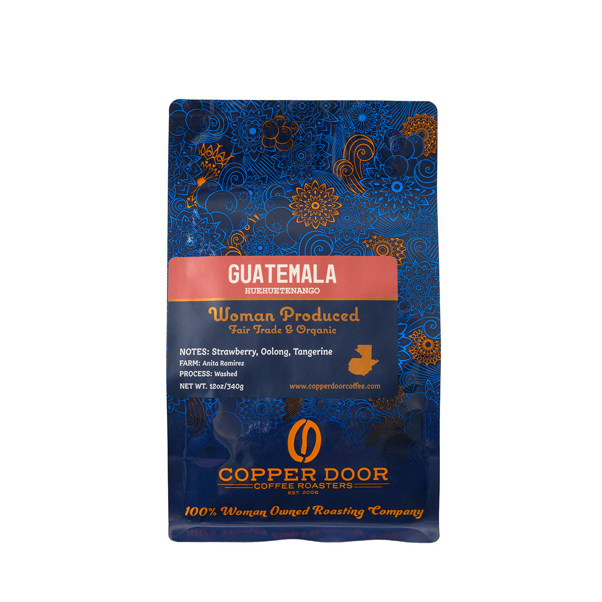 Guatemala coffee beans from Copper Door Coffee with tasting notes of Strawberry, Oolong and Tangerine