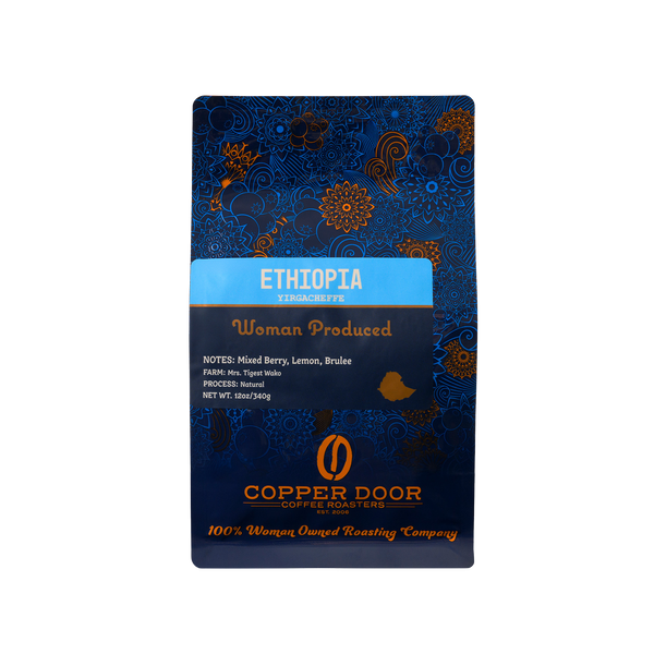 A bag of Copper Door Coffee Roasters Costa Rica Roast with tasting notes of Pistachio, Red Apple & Graham Cracker