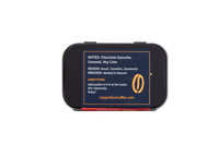 Back view of Four Sisters Espresso Instant Coffee Tin with notes of Chocolate Ganache, Caramel, & Key lime